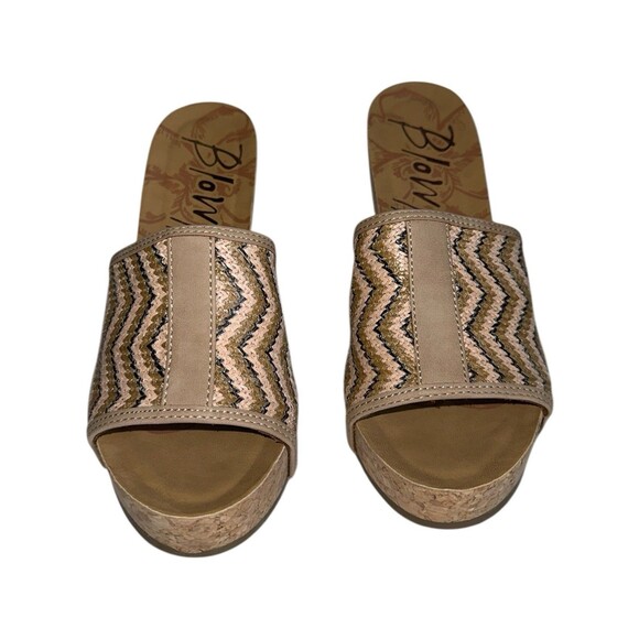 Blowfish Malibu Wedge Sandals Women’s 8 Cork Platform Slip On Coastal Cowgirl - Picture 6 of 16